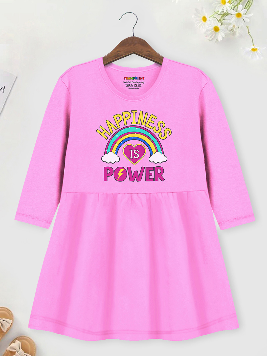 YK X Trampoline Girls Printed Cotton Fit & Flare Dress