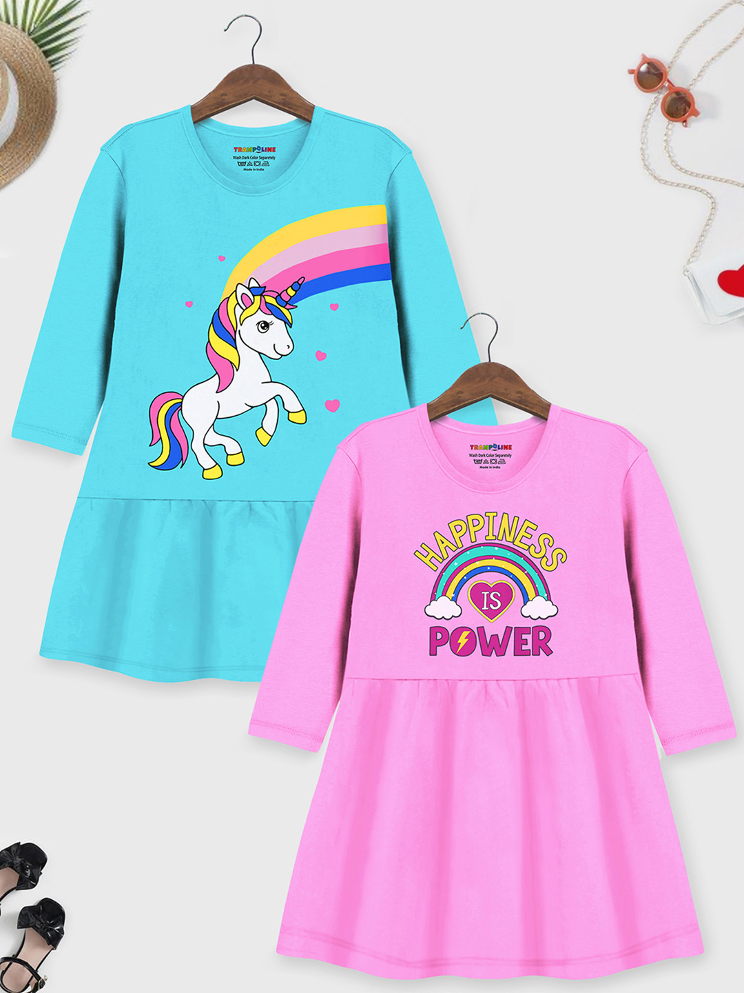 YK X Trampoline Girls Pack of 2 Graphic Printed A-Line Dress