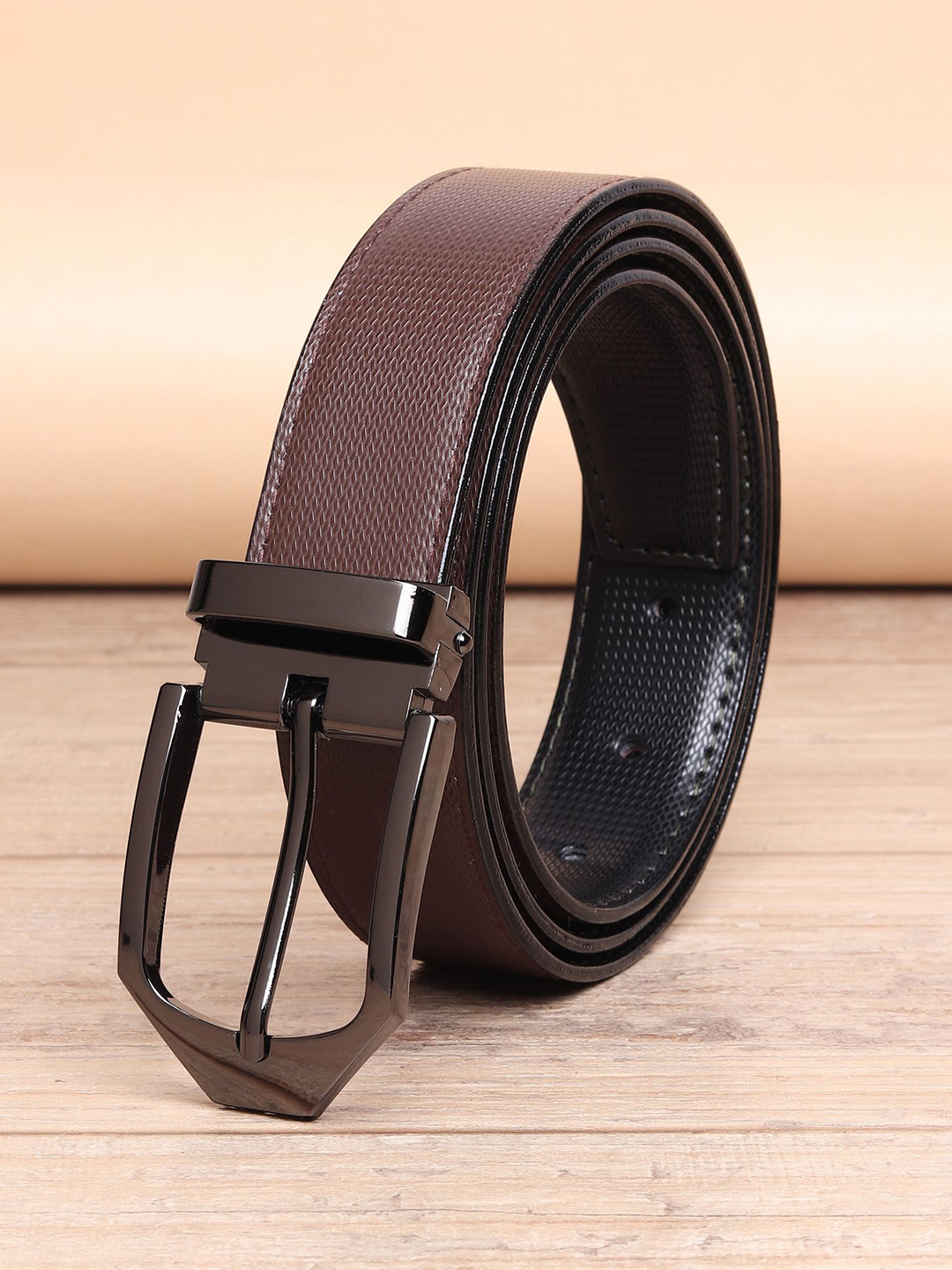 WINSOME DEAL Men Tang Textured Formal Belt