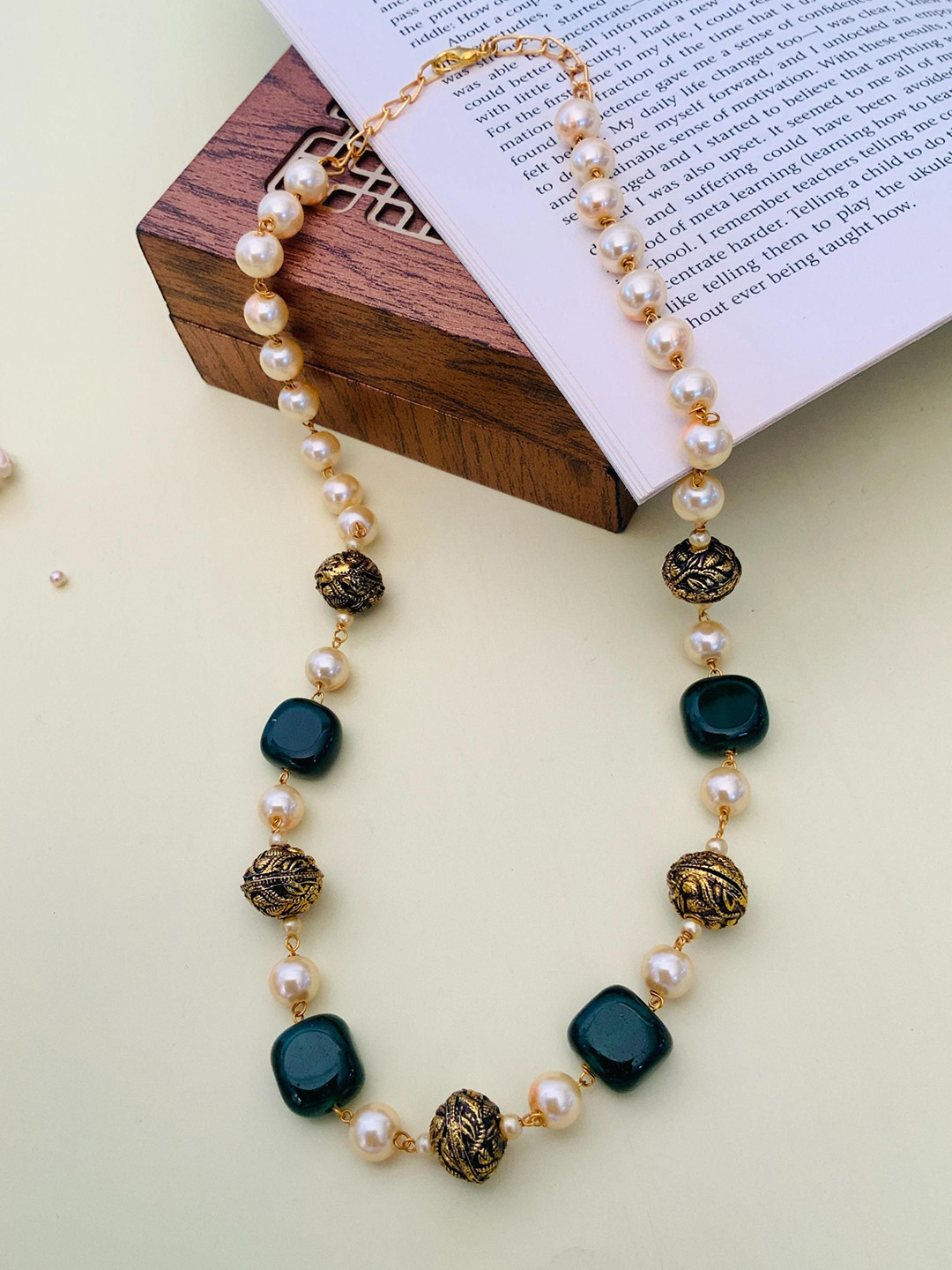 ABDESIGNS Monalisa Gold-Plated Beaded Necklace