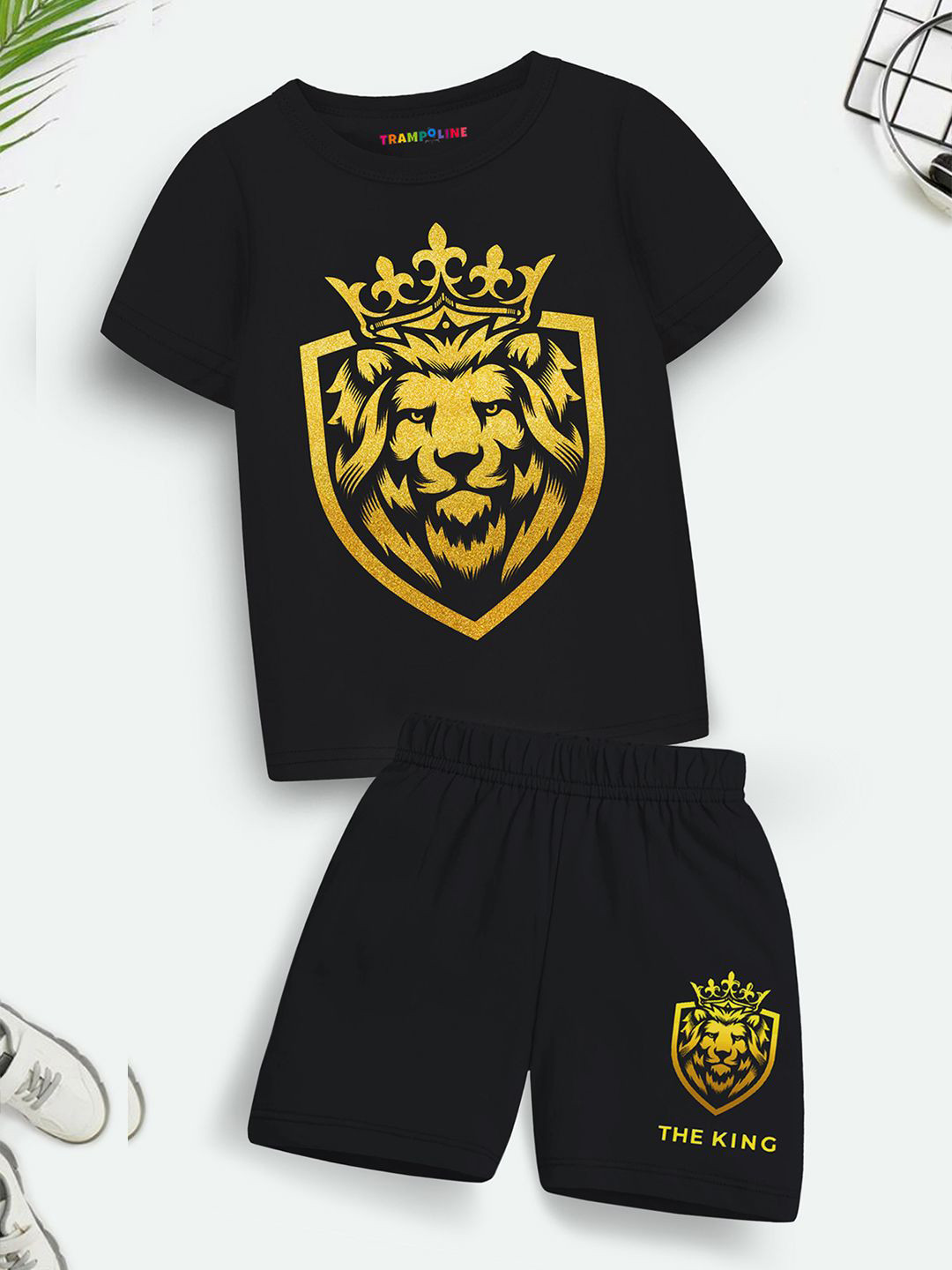 YK X Trampoline Kids Printed T-shirt with Shorts