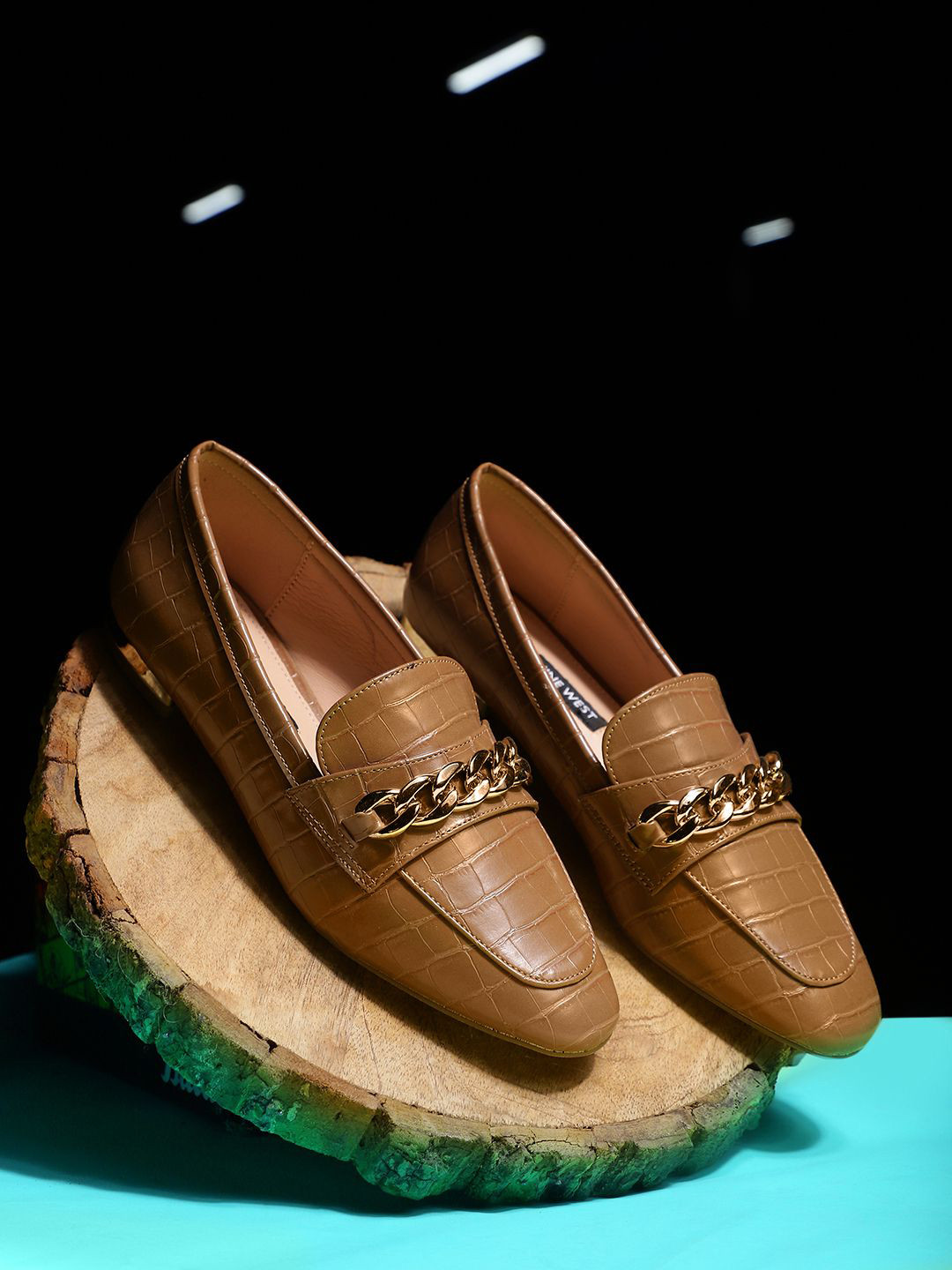 Nine West Women Textured Round Toe Comfort Insole Horsebit Loafers