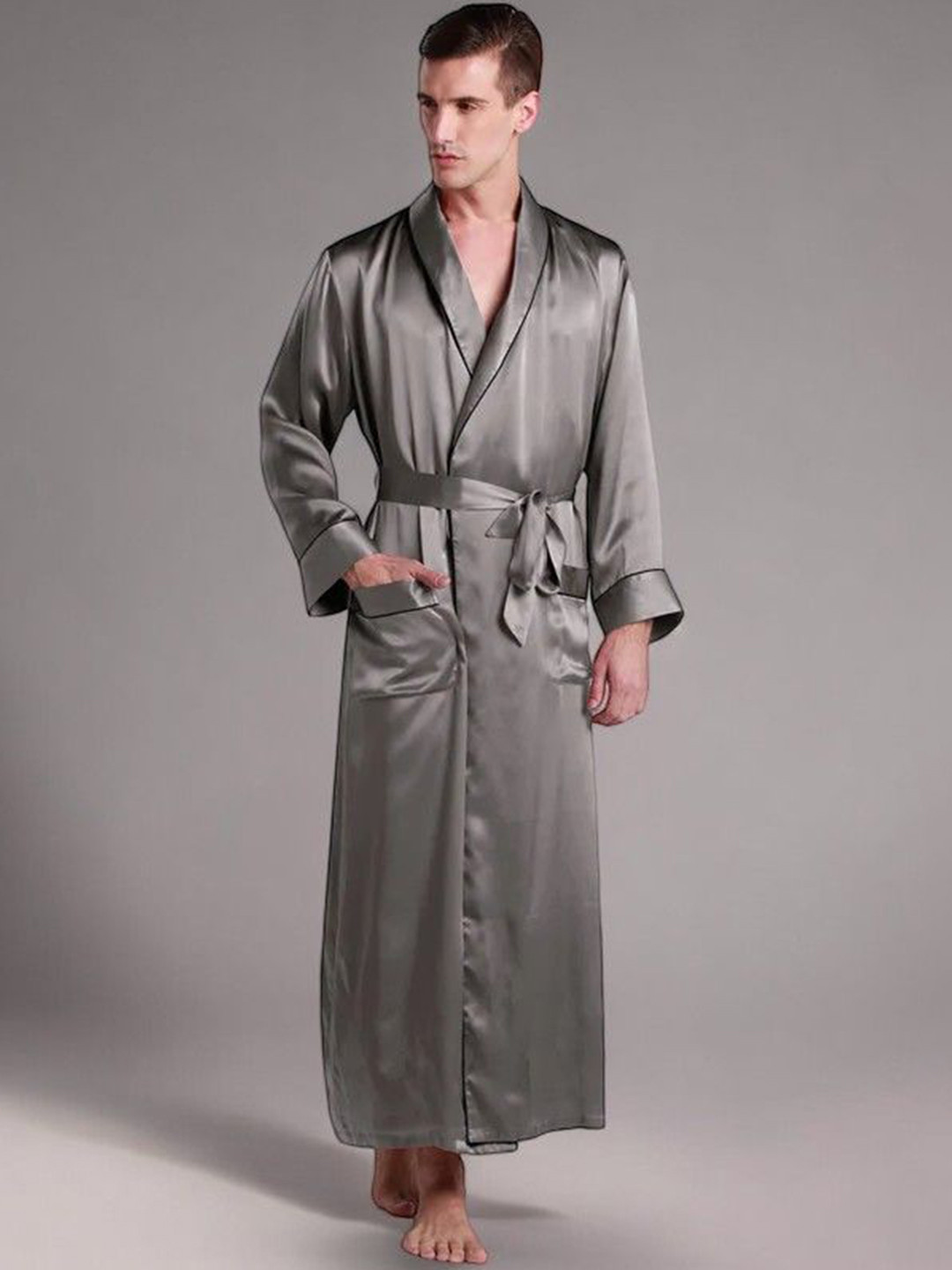 Bella Babe by SK Men V-Neck Maxi Robe