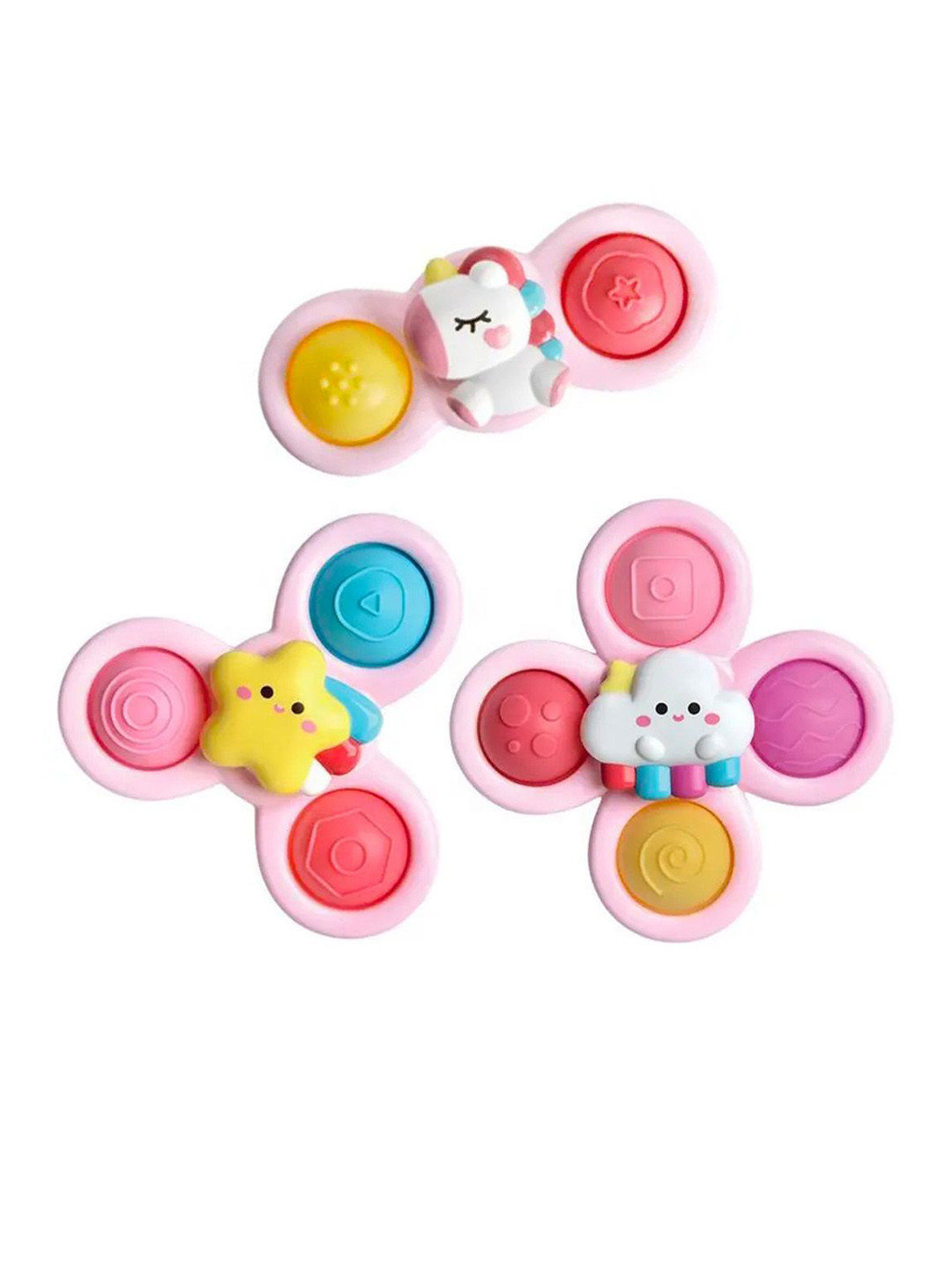 Kidology 3 Pieces Unicorn Pop Up Suction Cup Spinner Toys