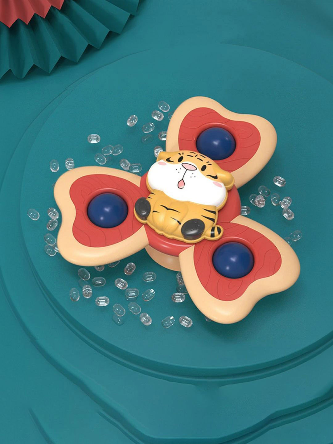 Kidology 4 Pieces Flower Pop Up Suction Cup Spinner Toy