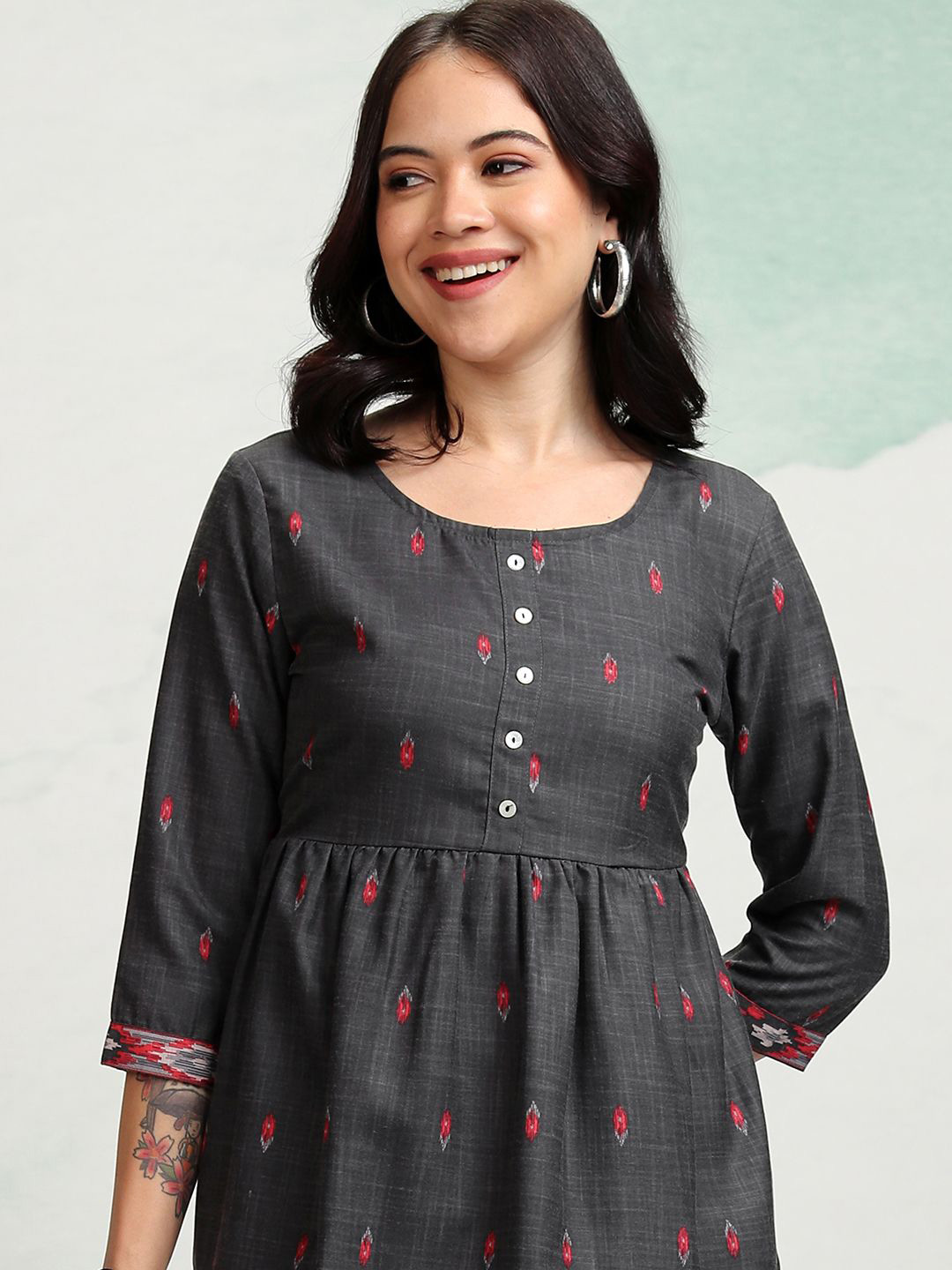 Vishudh Floral Print Peplum Top