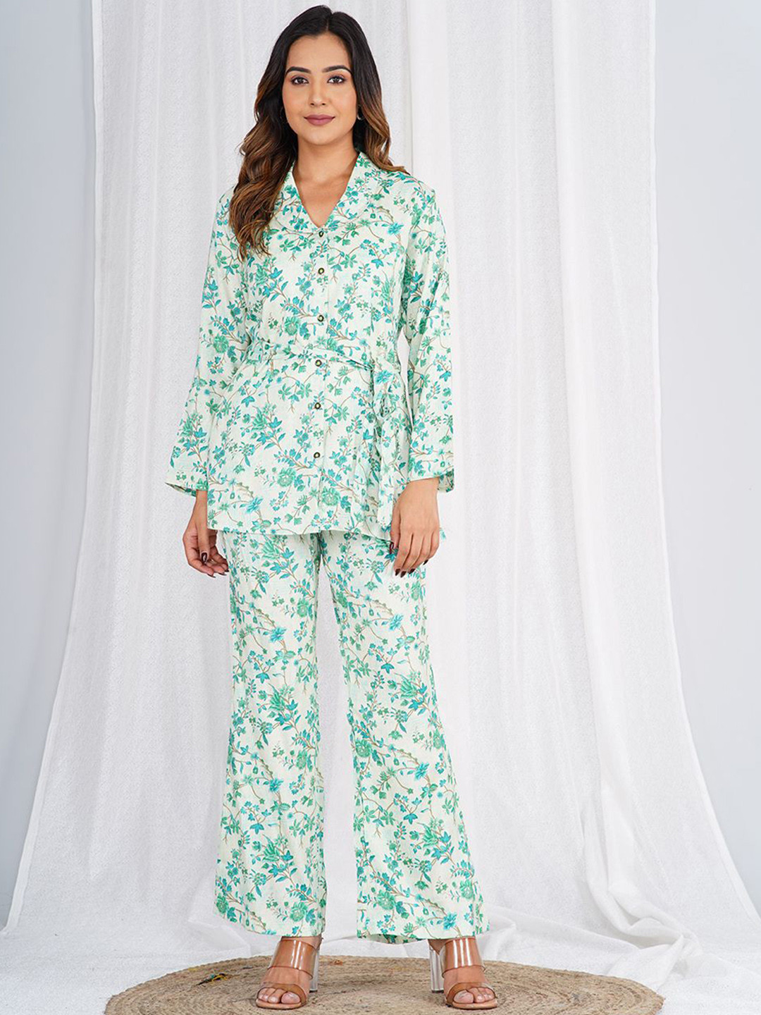 KALINI Floral Printed Shirt With Trouserss