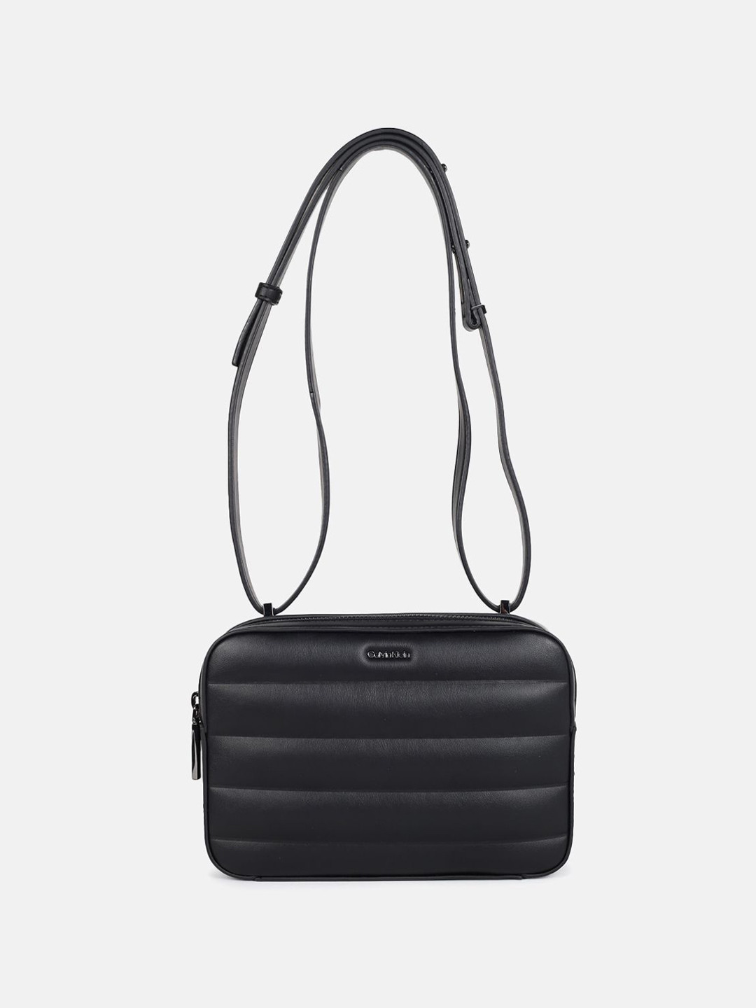 Calvin Klein Striped Swagger Sling Bag with Quilted Work