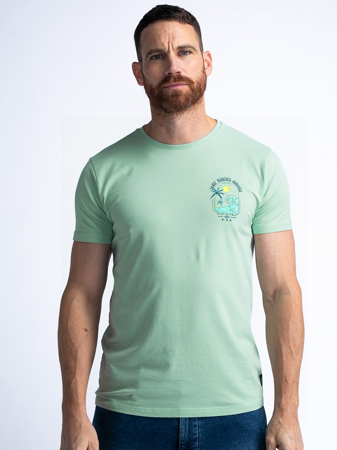 Petrol Printed Tropical T-shirt