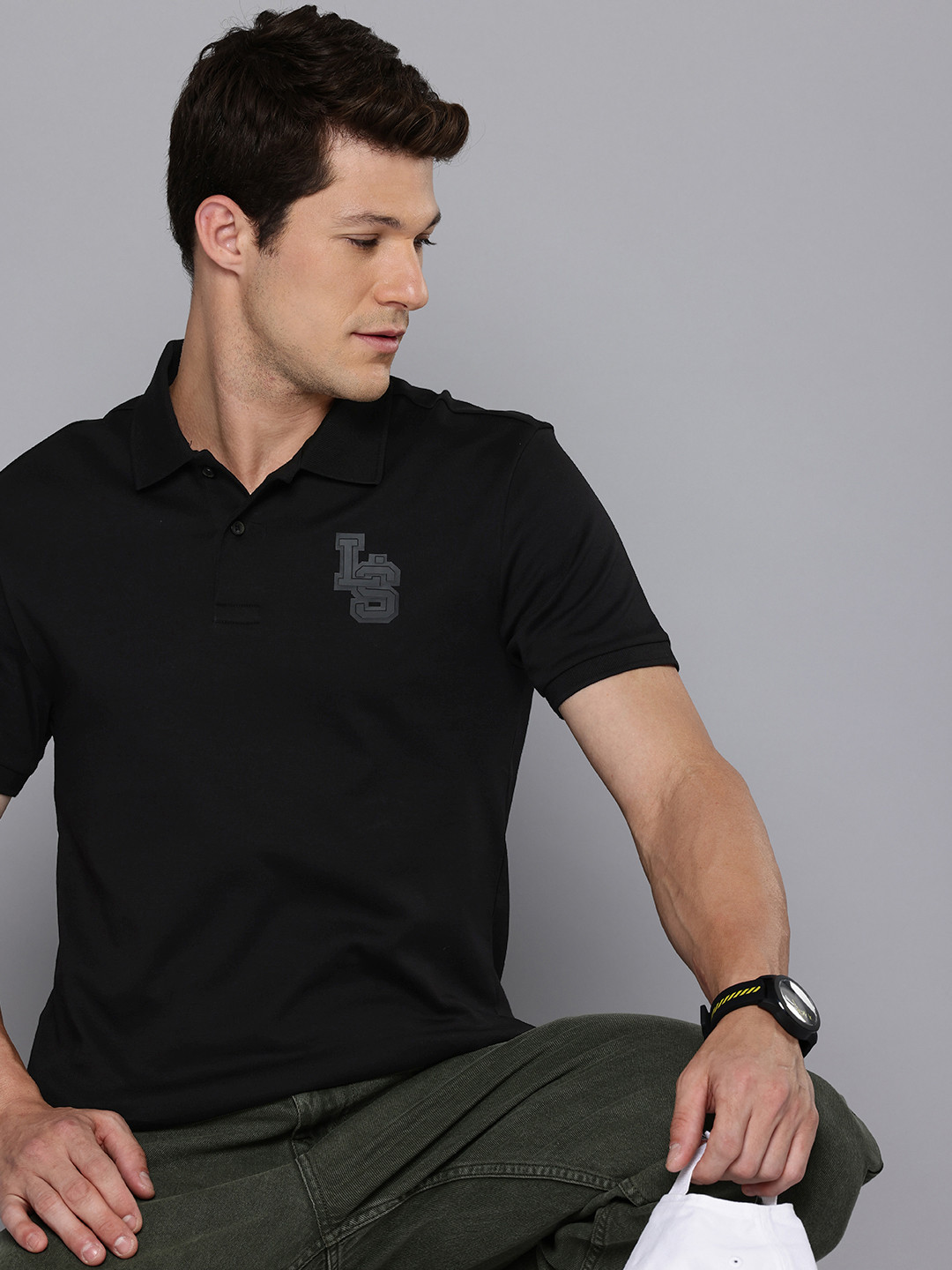 Levis Slim Fit Polo Collar Pure Cotton T-shirt with 3D Printed Brand Logo