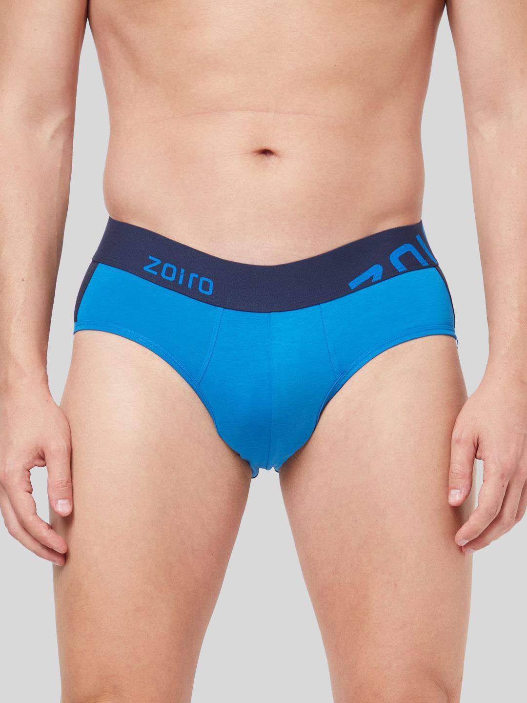 Zoiro Men Colourblocked Mid-Rise Basic Briefs ZO-BRI-31-DBTE-S-1PC