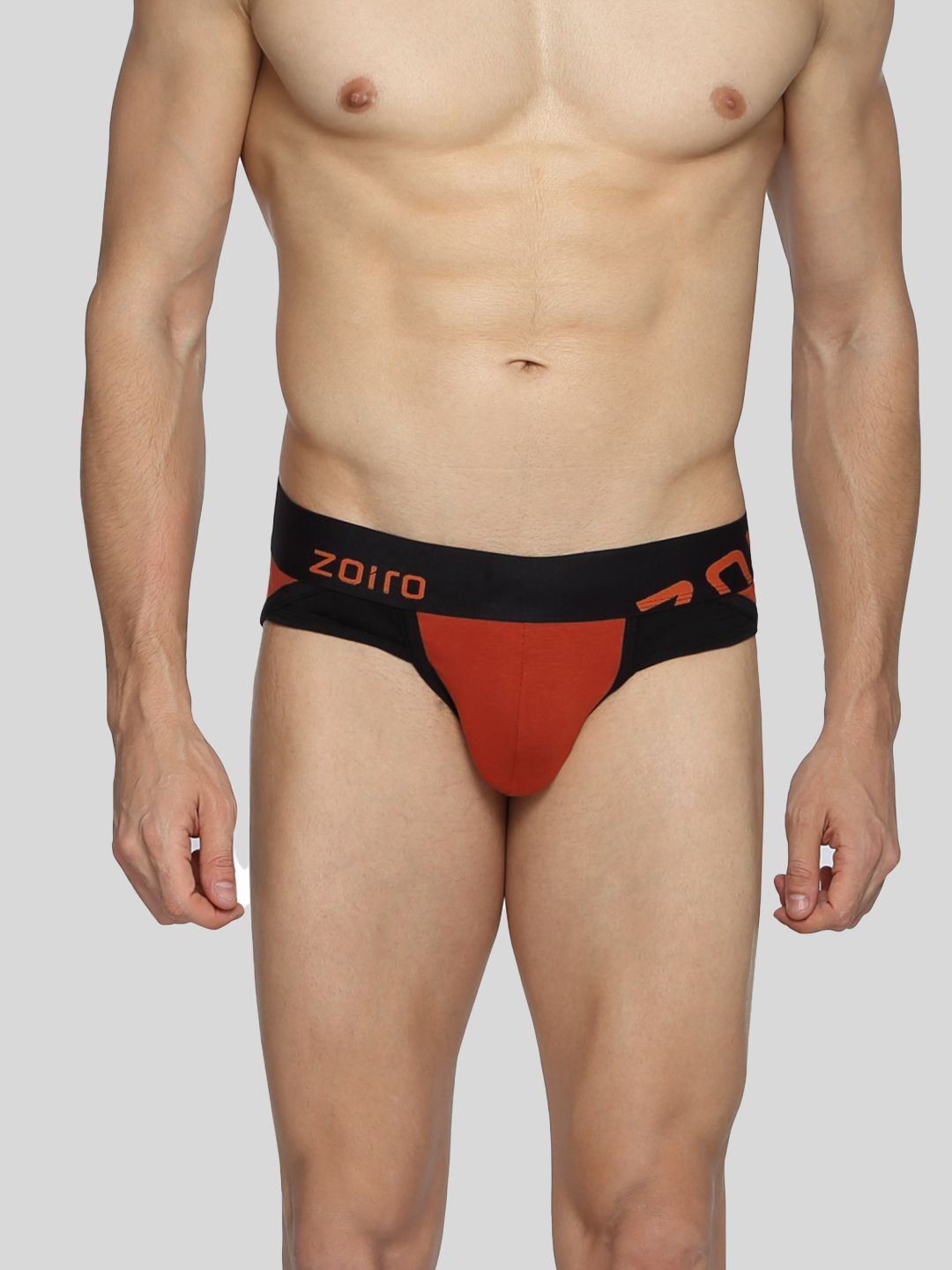 Zoiro Men Colourblocked Mid-Rise Basic Briefs ZO-BRI-1-ROBLK-S-1PC