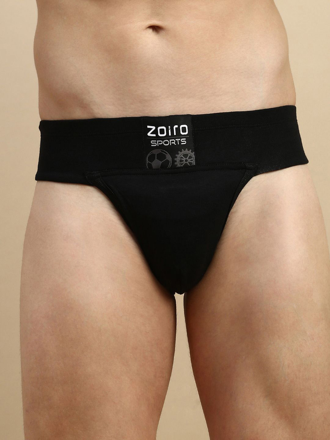 Zoiro Men Mid-Rise Basic Briefs ZO-BRI-514-BLK-S-1PC
