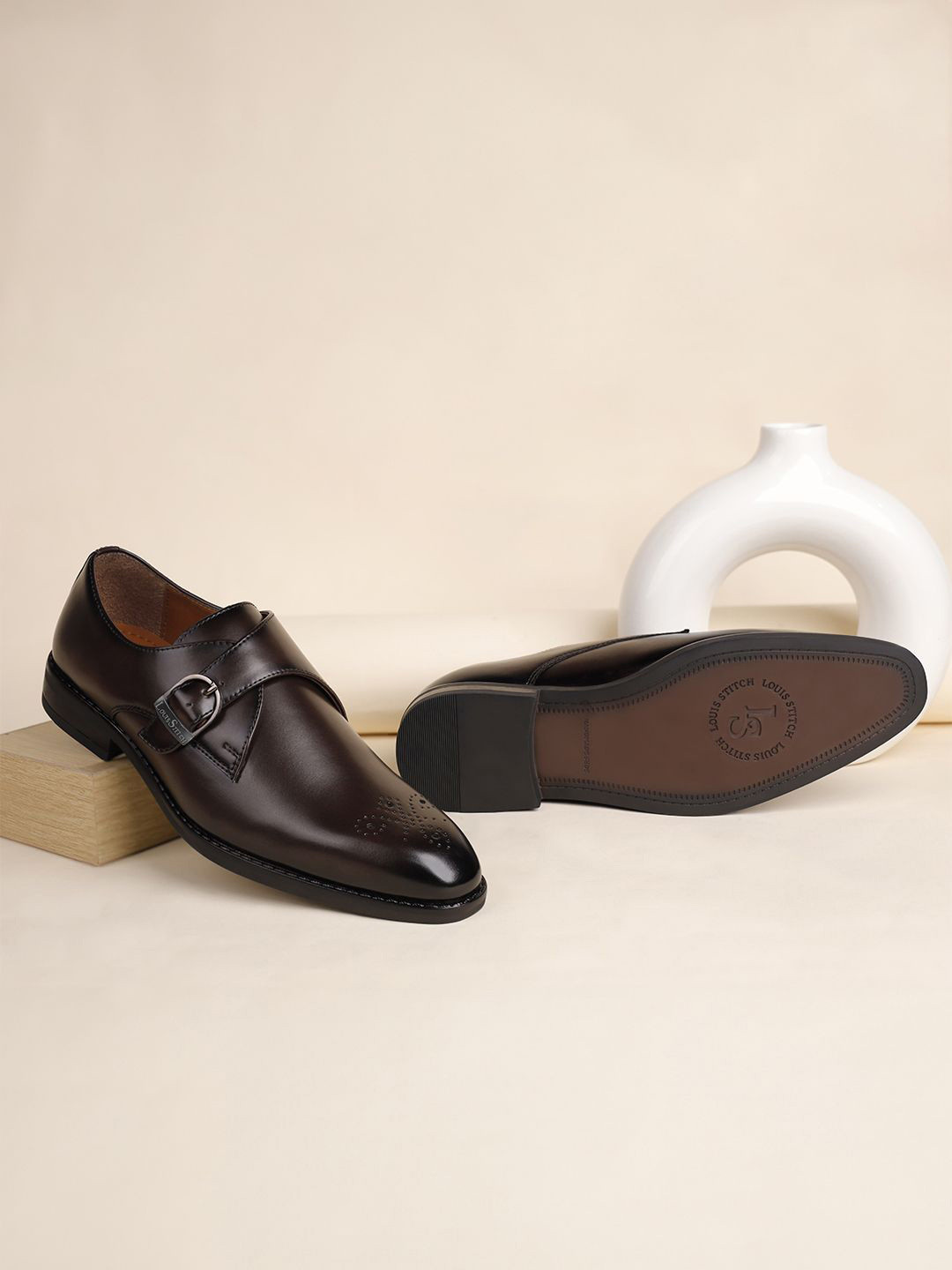 LOUIS STITCH Men Formal Slip-On Monk Shoes