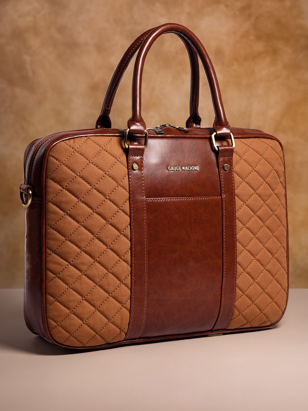Gauge Machine Unisex Textured PU Laptop Bag