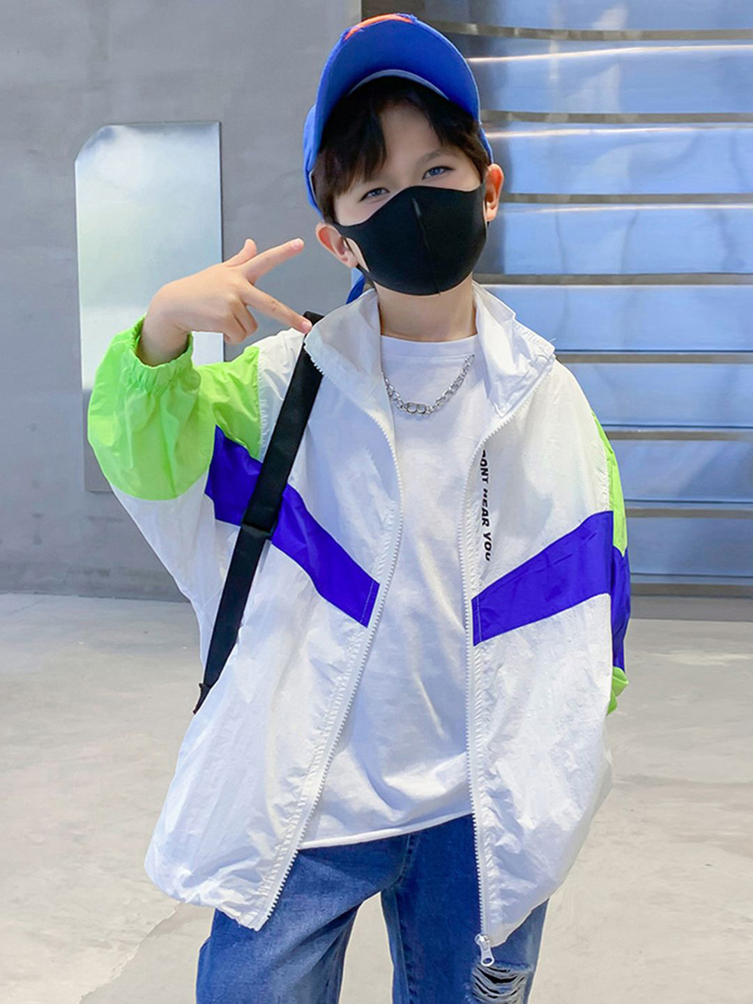 INCLUD Boys Colourblocked  Windcheater Bomber  Jacket