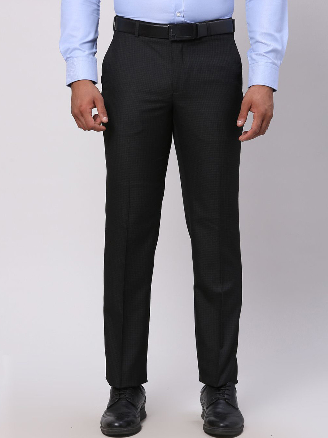 Park Avenue Men Checkrd Formal Trousers