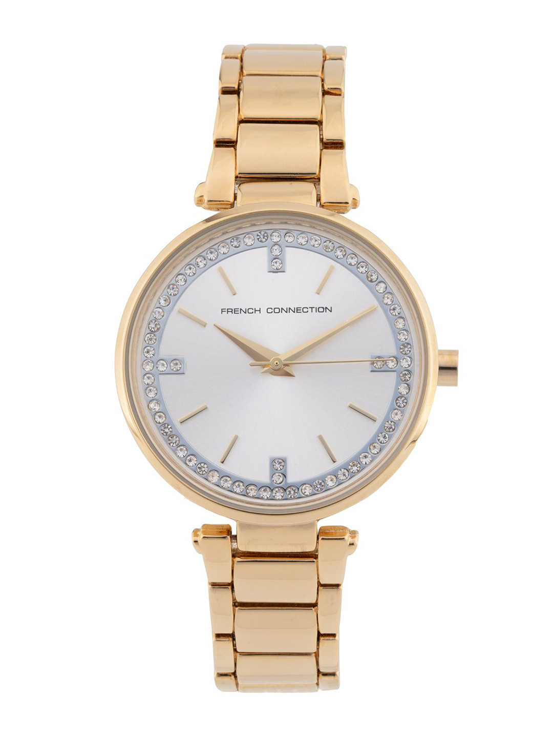 French Connection Women Embellished Dial & Bracelet Style Straps Analogue Watch FCU4GM