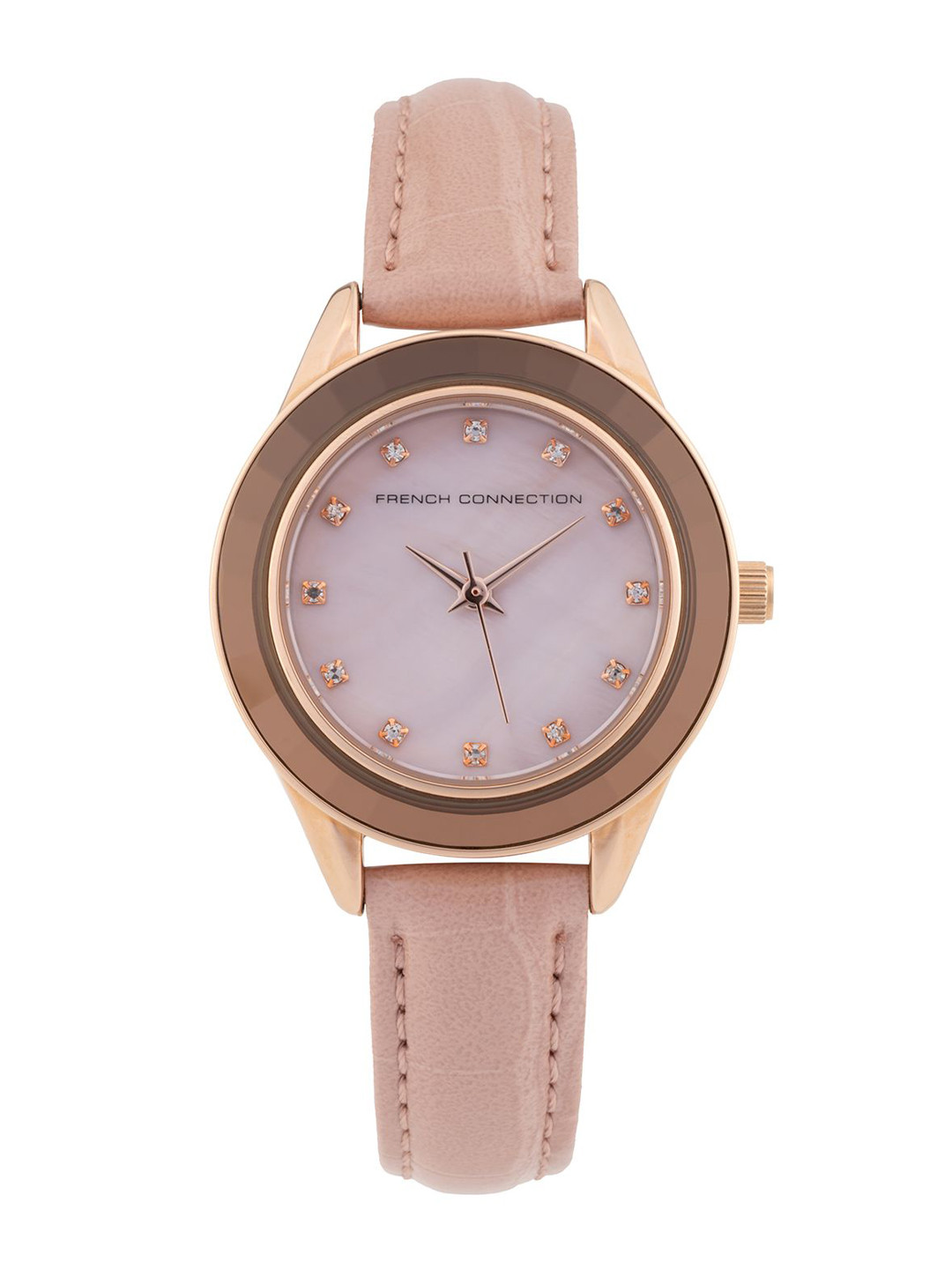 French Connection Women Mother of Pearl Dial & Leather Straps Analogue Watch FCB5RGL