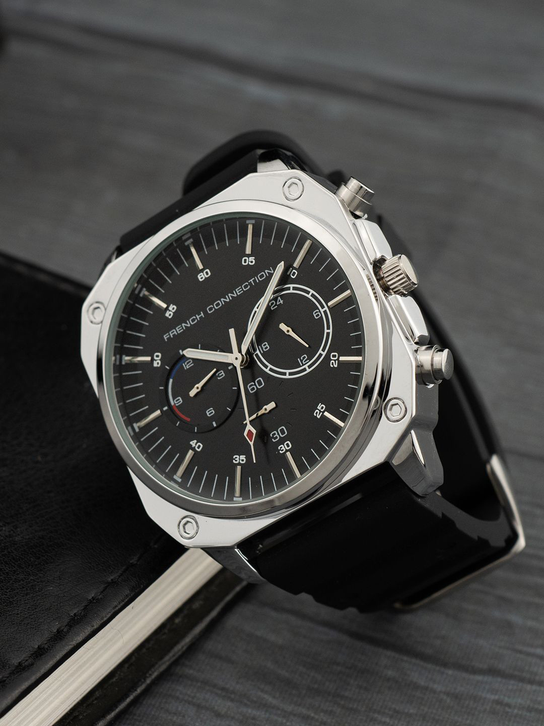 French Connection Men Skeleton Dial & Bracelet Style Straps Analogue Watch FCB3B-S