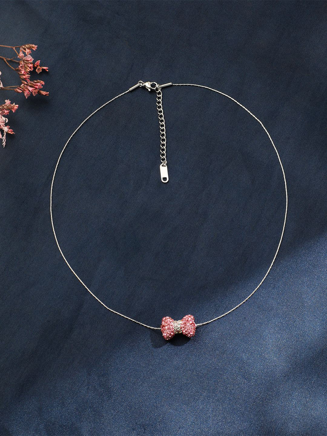 EL REGALO Bow Stone Studded Chain