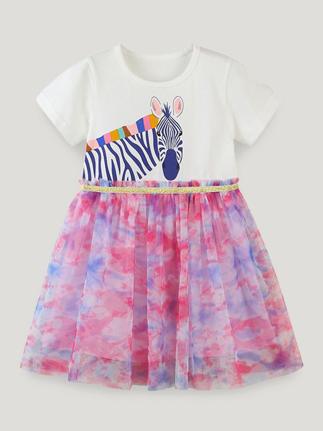 StyleCast Print Short Sleeves Fit and Flare Dress