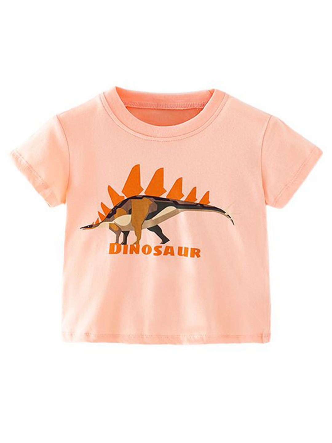 StyleCast Girls Orange Placement Print Short Sleeves Cotton Top