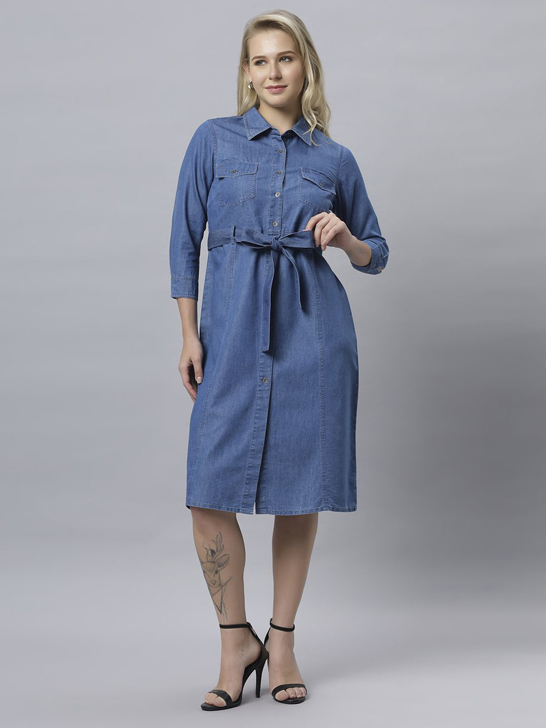 The Roadster Lifestyle Co Midi Length Shirt Dress