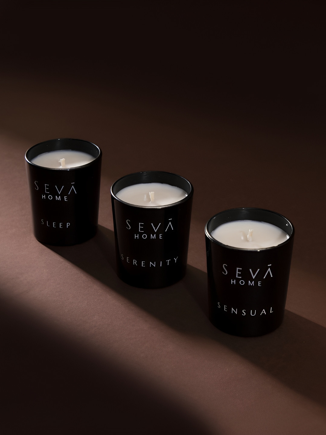 Seva Home The Vibes Black 3 Pieces Printed 12hr Burning Scented Jar Candle