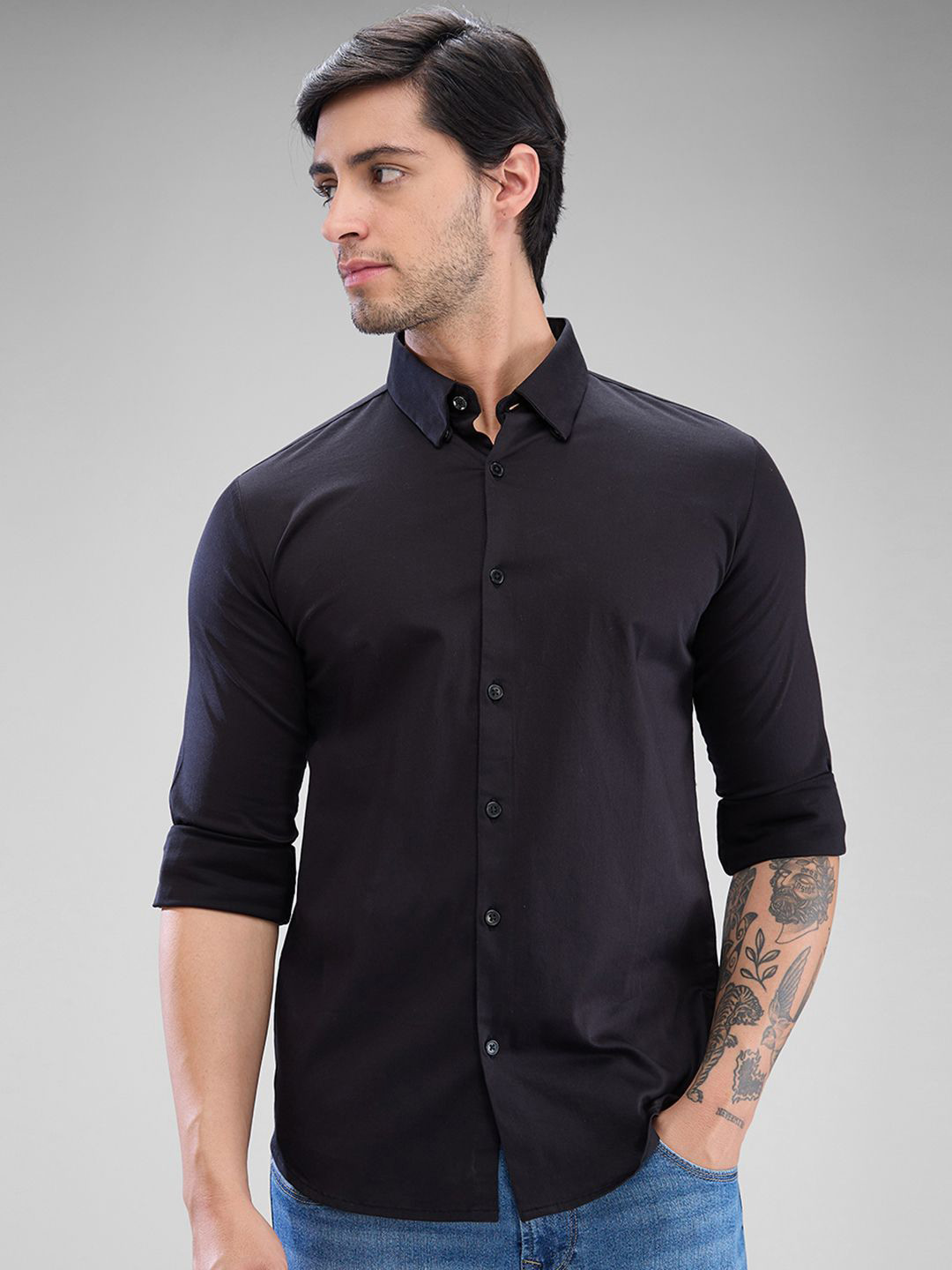 SPYKAR Men Solid Slim Fit Opaque Casual Shirt