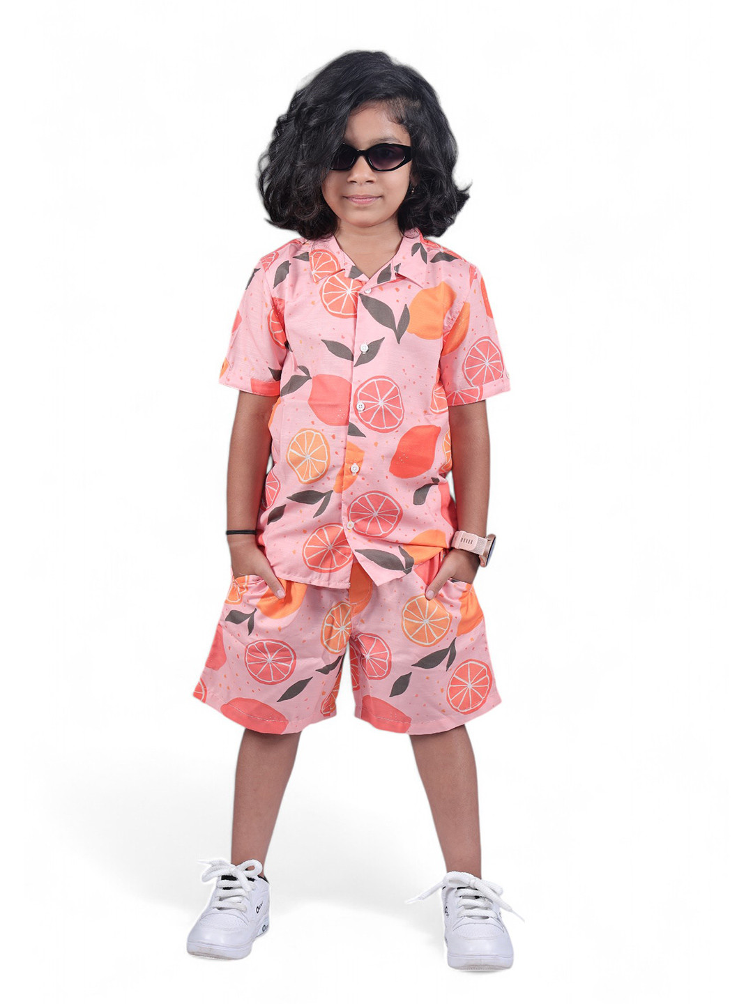 The Lion and The Fish Boys & Girls Unisex Lemon Printed Shirt & Short Co-Ord Set