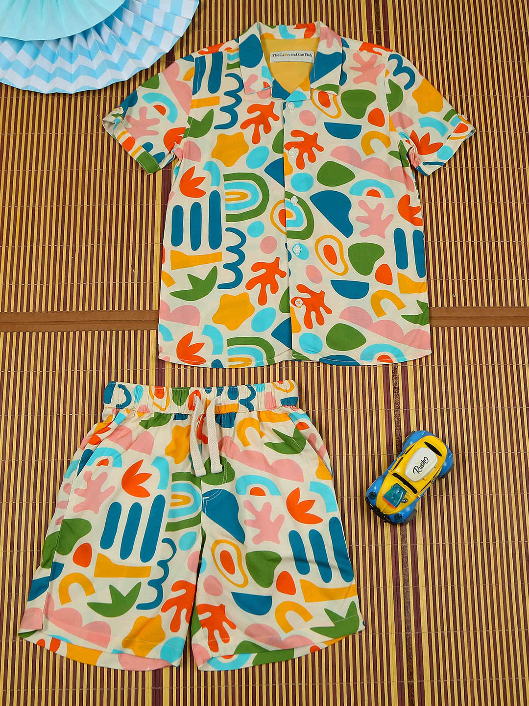 The Lion and The Fish Boys & Girls Unisex Doodle Printed Shirt & Short Co-Ord Set