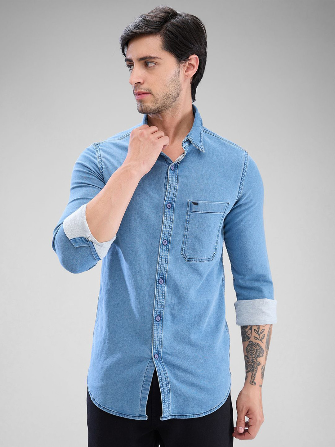 SPYKAR Men Solid Slim Fit Opaque Casual Shirt
