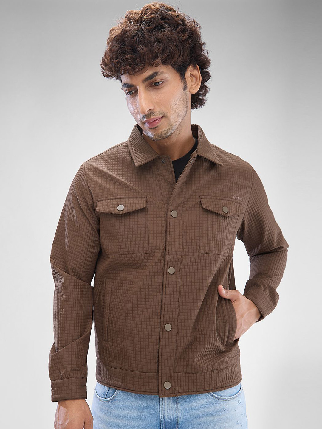 SPYKAR Men Solid Half Sleeve Regular Fit Tailored Jacket