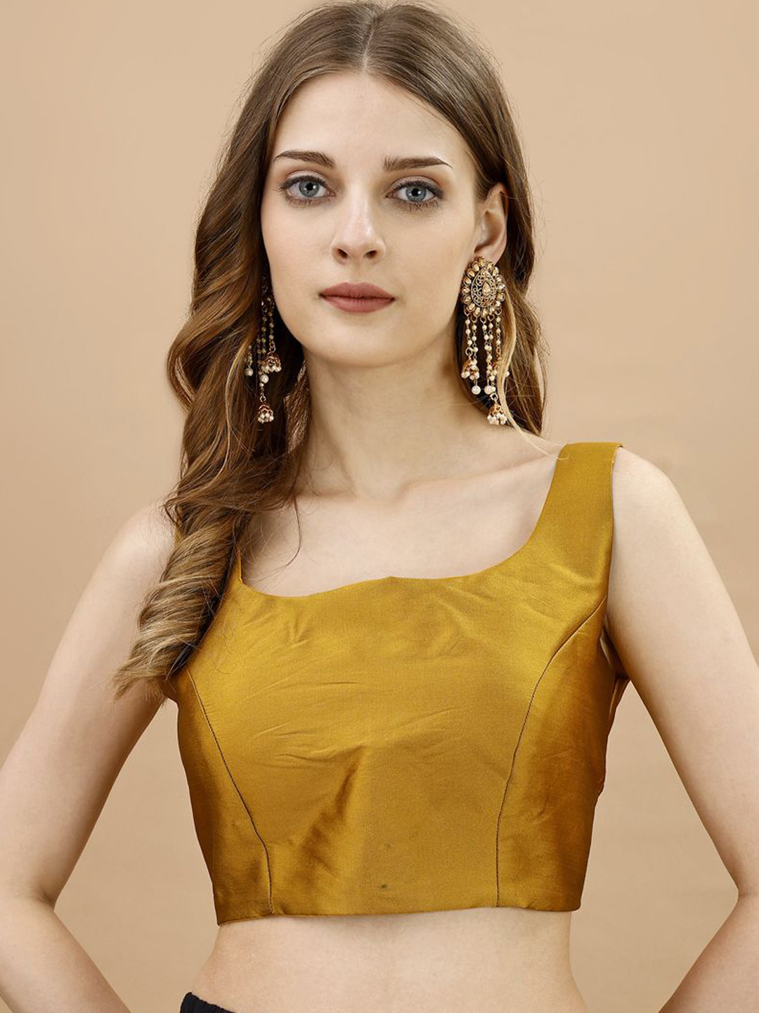 Tikhi Imli Square Neck Sleeveless Saree Blouse