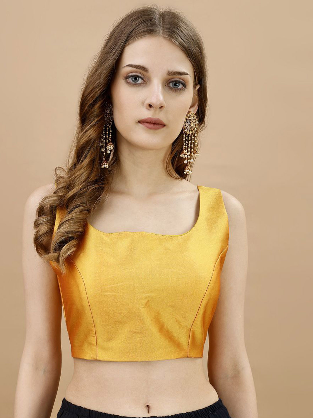 Tikhi Imli Square Neck Sleeveless Saree Blouse