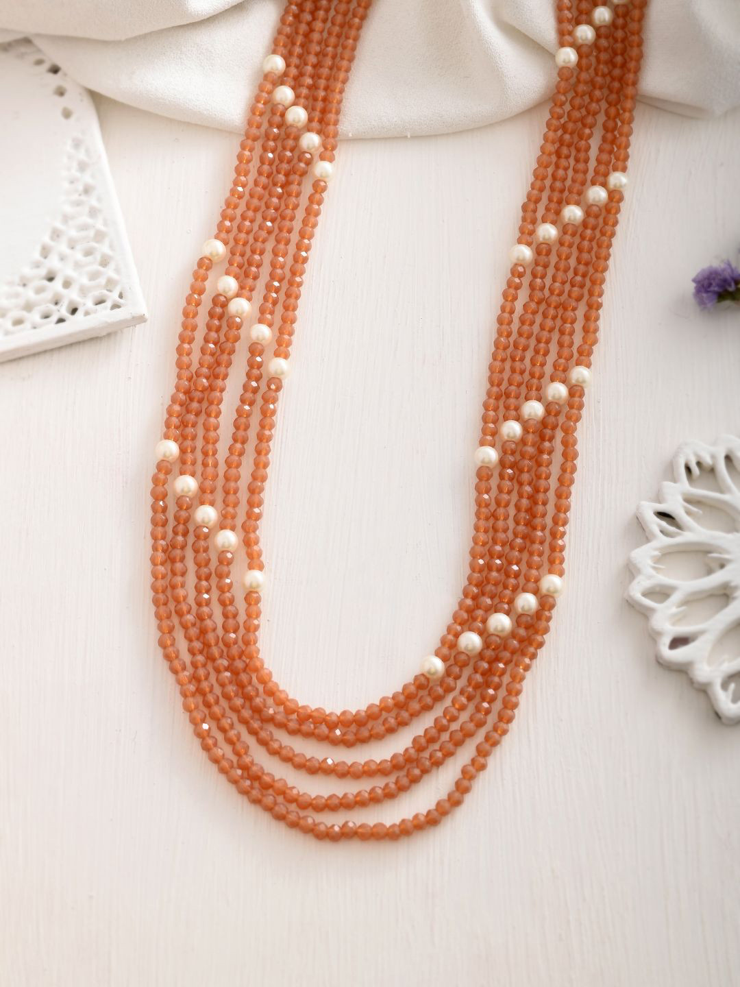 Silvermerc Designs Gold-Plated Layered Crystal Necklace