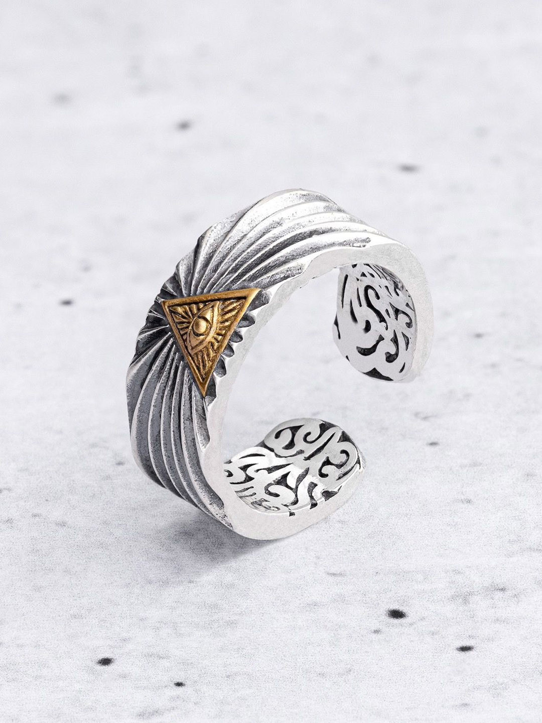 ORIONZ Men Sterling Silver Adjustable Finger Ring