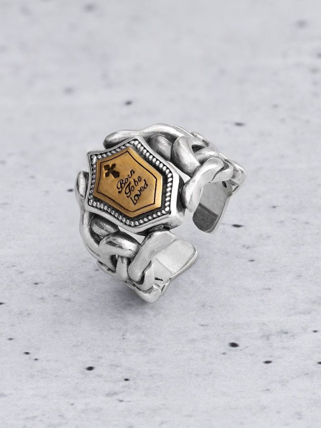 ORIONZ Men Sterling Silver Forever Loved Adjustable Finger Ring