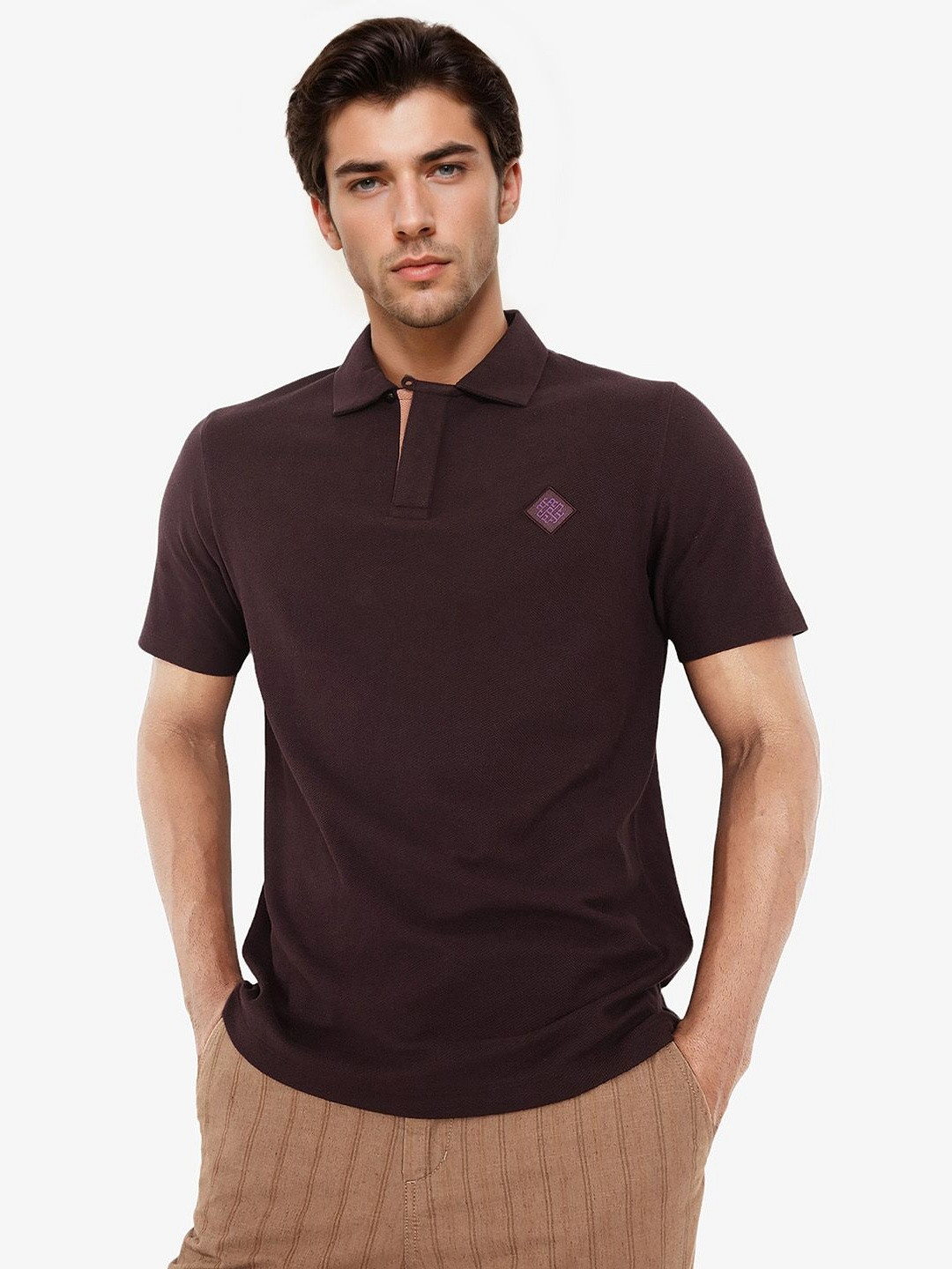 RARE RABBIT Men Polo CollarSolid Regular Fit T-shirt