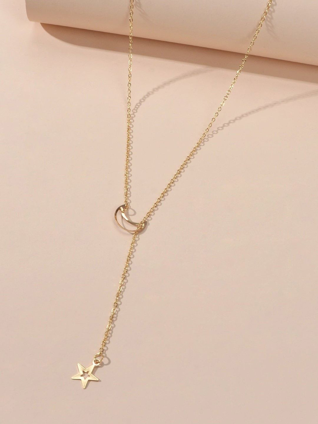 OOMPH Star Moon Lariat Layered Necklace