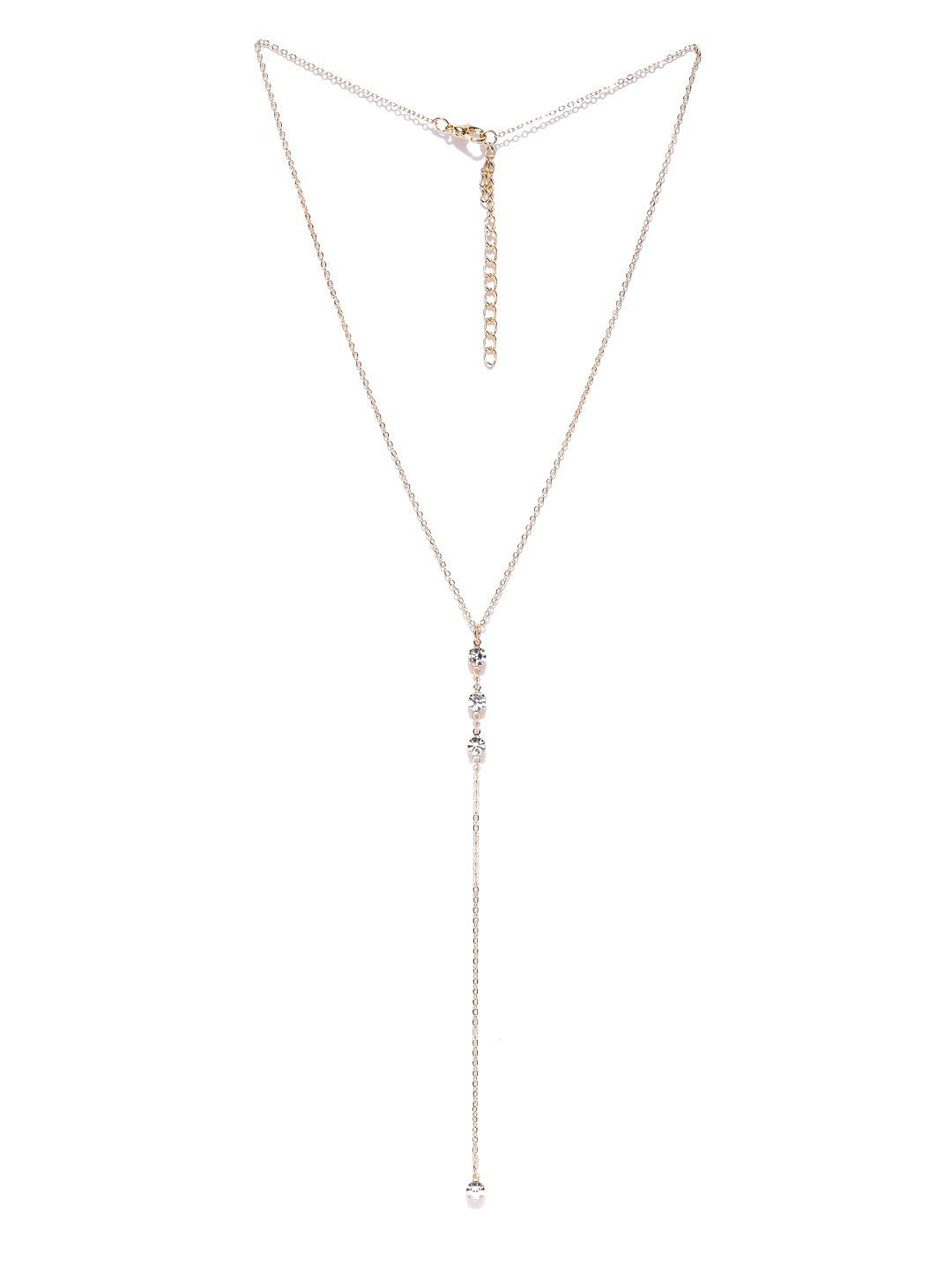 OOMPH Crystals Stone Lariat Necklace