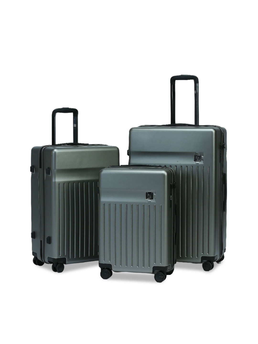 EUME Set Of 3 Classic Textured Hard-Sided Trolley Bags
