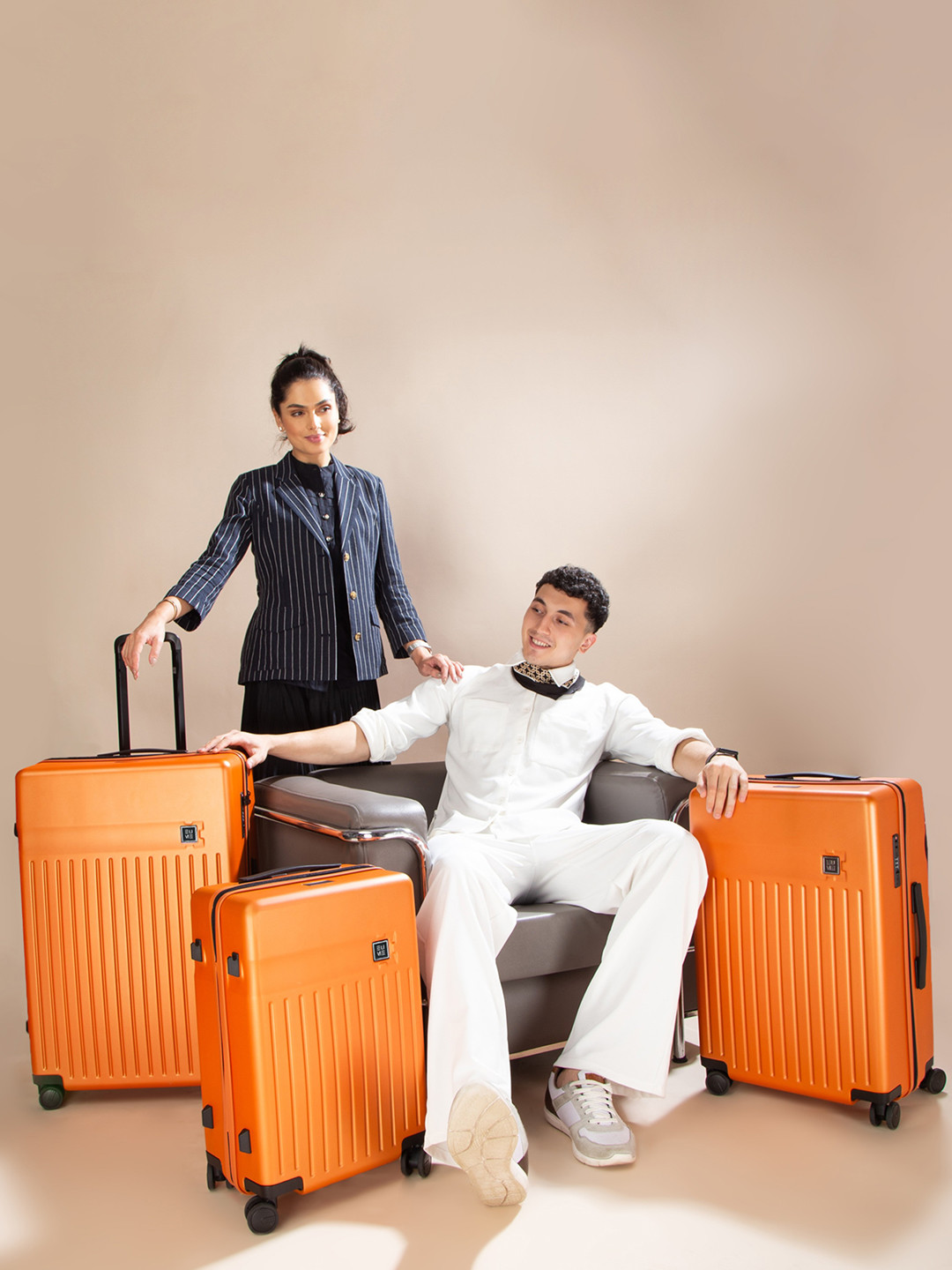 EUME Classic Set Of 3 Textured Hard-Sided Trolley Bags