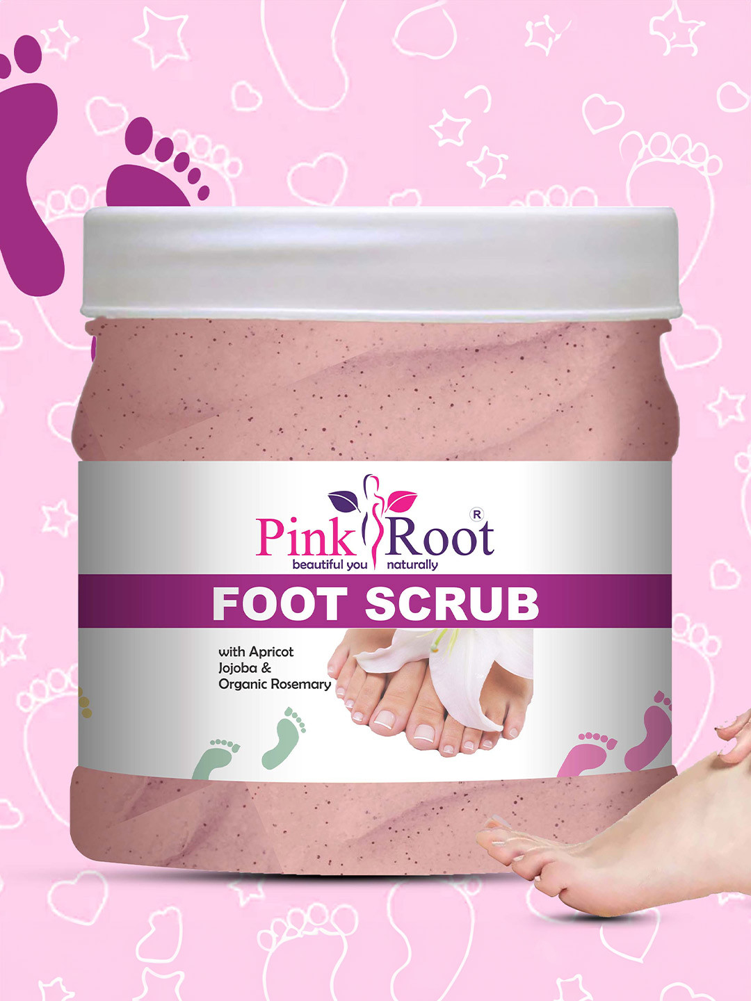 Pink Root Foot Scrub With Apricot & Jojoba - 500ml