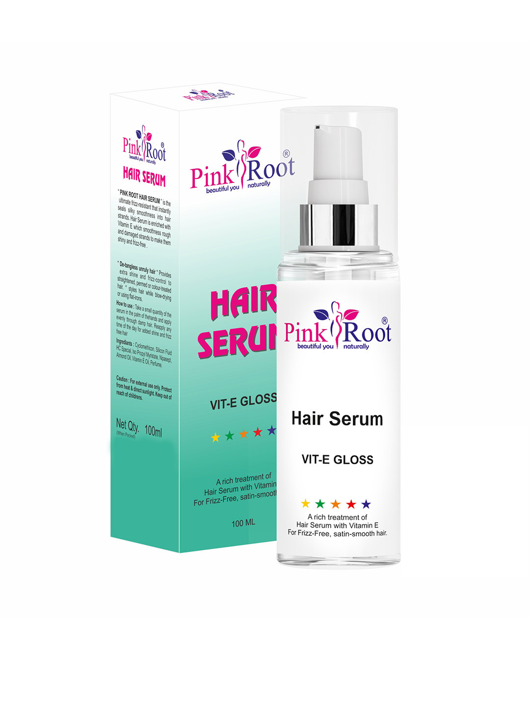 Pink Root Hair Serum For Smooth Frizz Free & Glossy Hair With Vitamin E-100ml