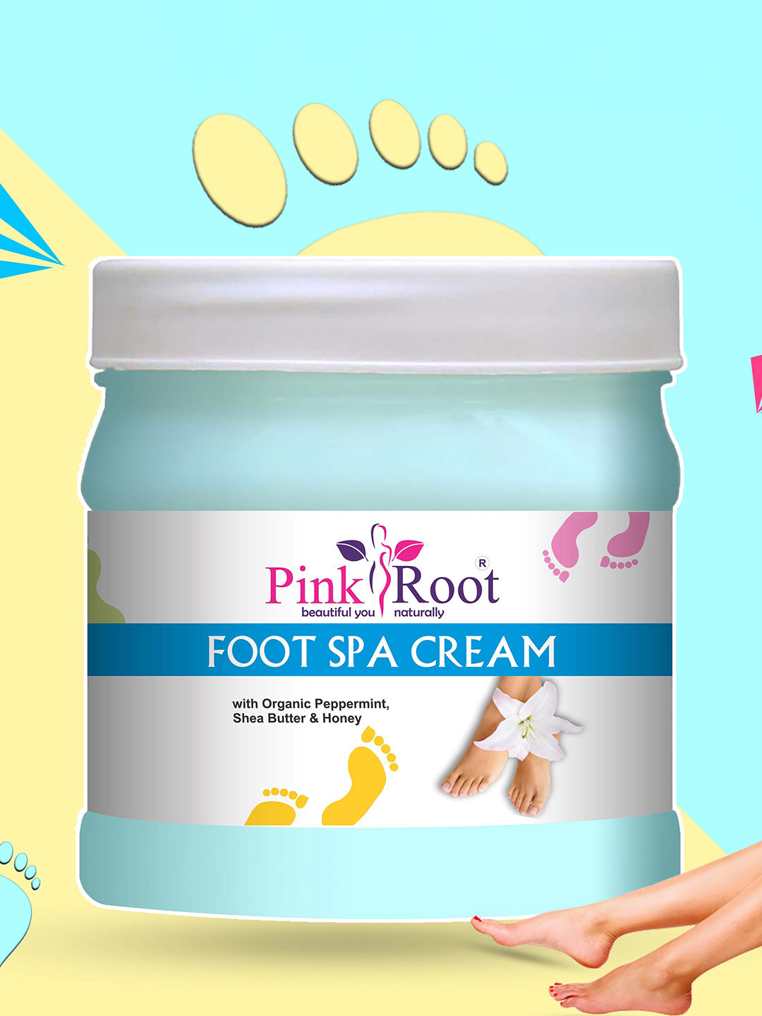 Pink Root Foot Spa Cream With Shea Butter & Olive For Healing Cracked Heels-500ml