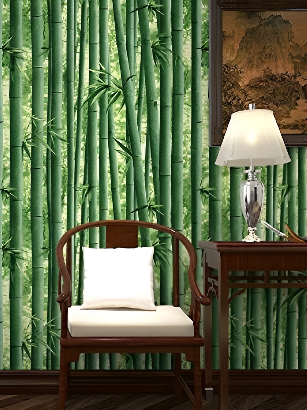 Asian royal Green & Yellow Printed Self-Adhesive Wall Sicker