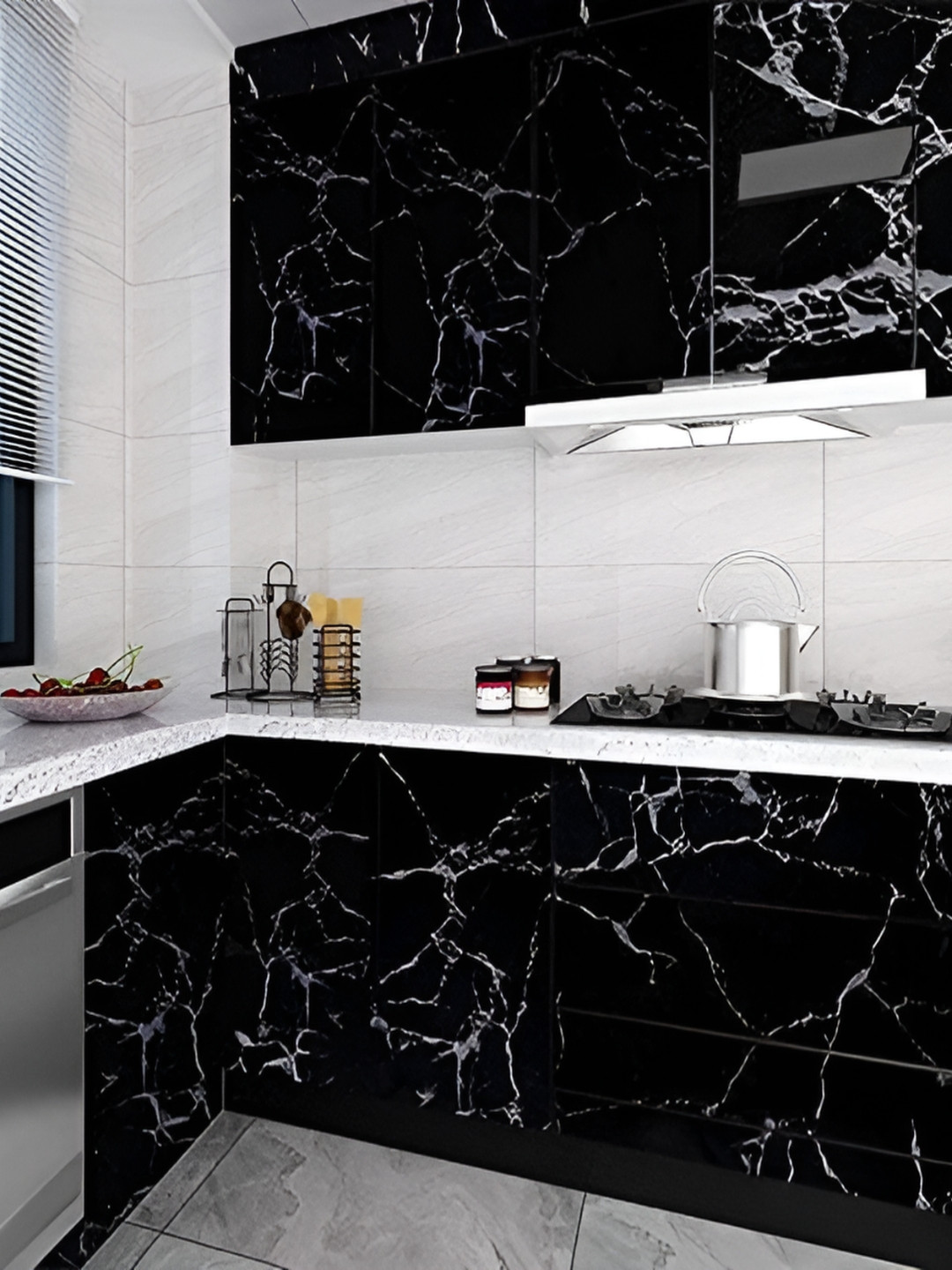 Asian royal Back & White Printed Self Adhesive Wall Sticker