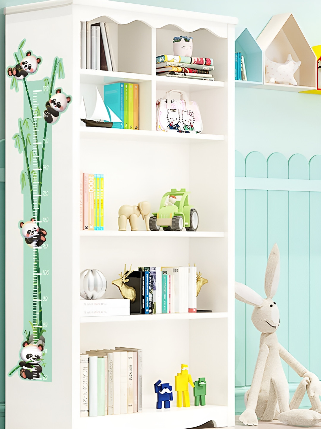 Asian royal Blue & Green Cartoon Print Self Adhesive Wall Sticker